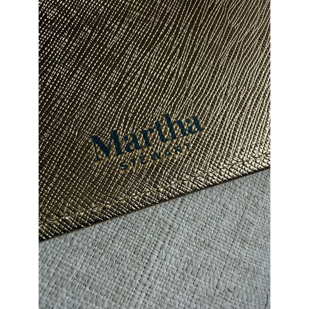 Martha Stewart Gold Faux Leather Discbound Planner Large Notebook Organizer Desk
